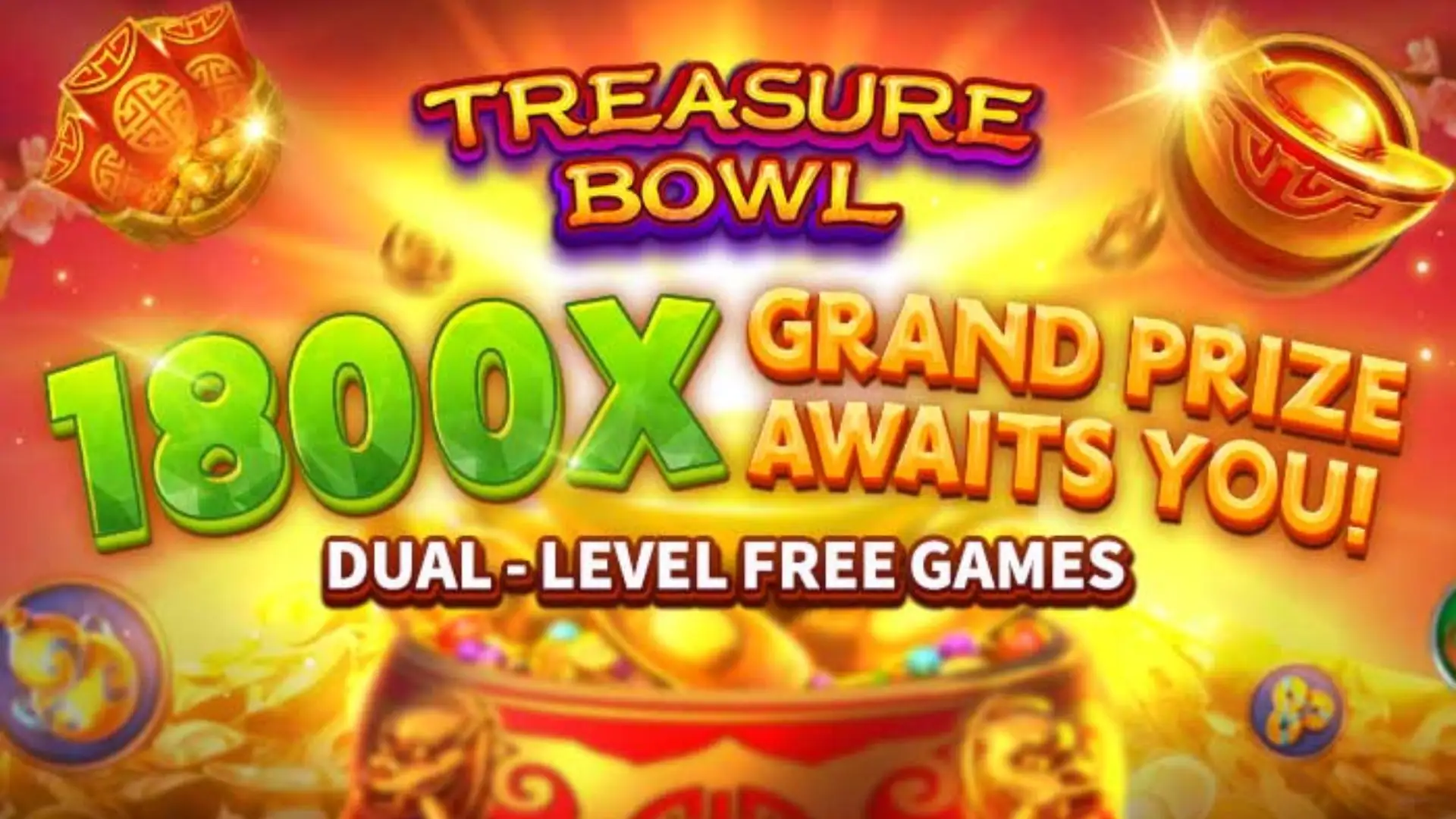 Multiplicadores Treasure Bowl 7x777 - 7777x Máximo com Tigela Dourada